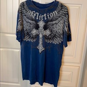 Men’s blue Affliction shirt